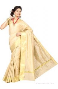 Pavechas Solid Banarasi Silk Cotton Blend Sari